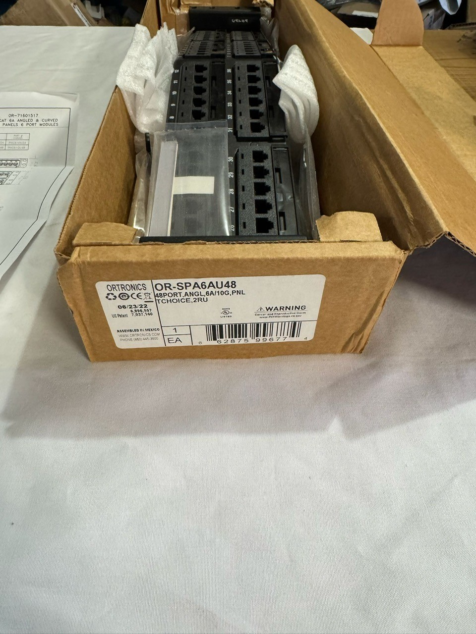 Ortronics CAT6A Angled 48 Port Patch Panel OR-SPA6AU48