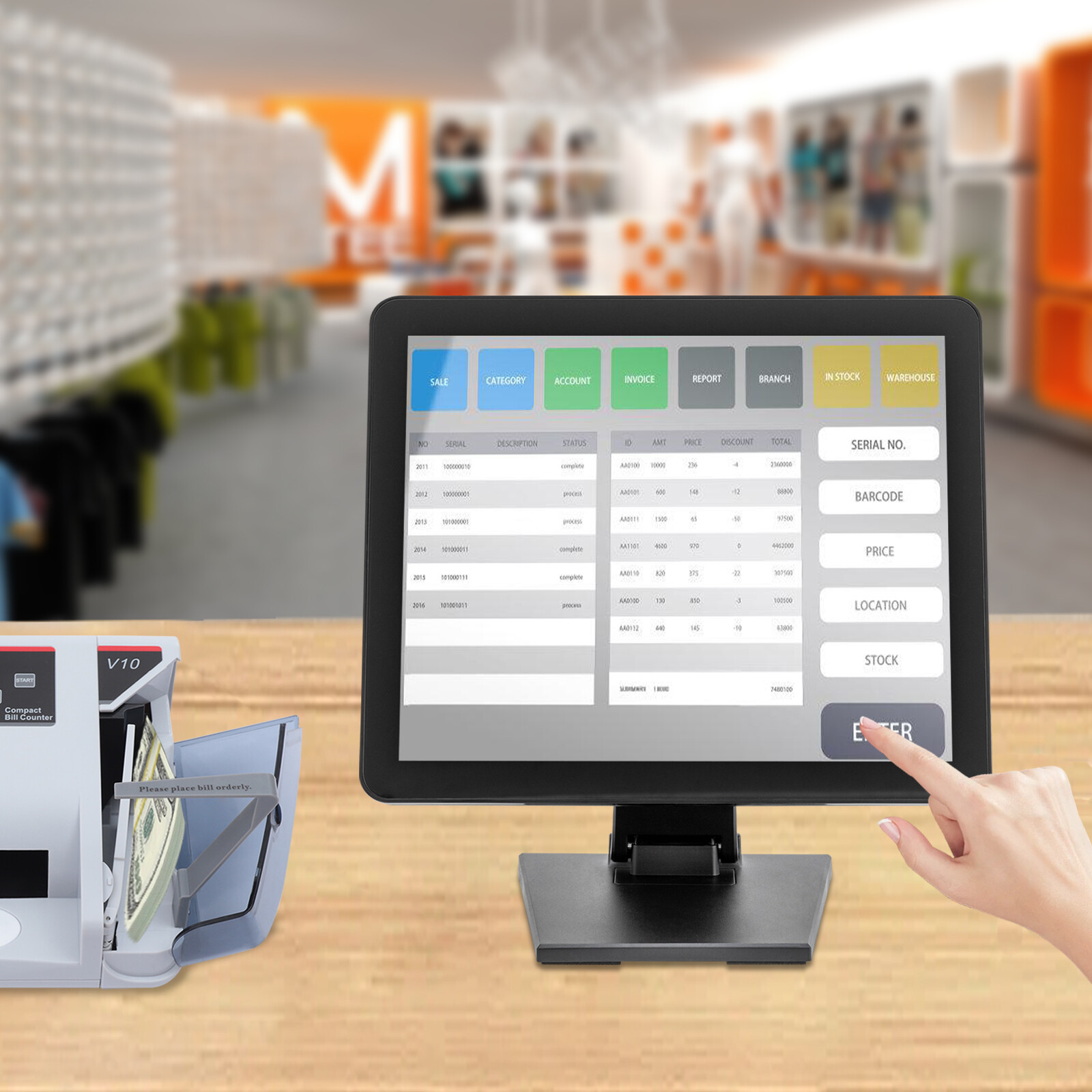 17 Inch Touch Screen POS LCD TouchScreen Monitor Retail Kiosk Restaurant Bar USA