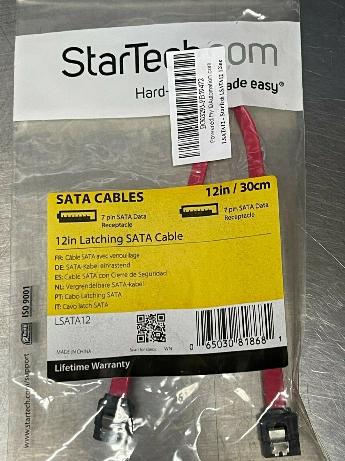StarTech.com 12in Latching SATA Serial ATA Cable LSATA12
