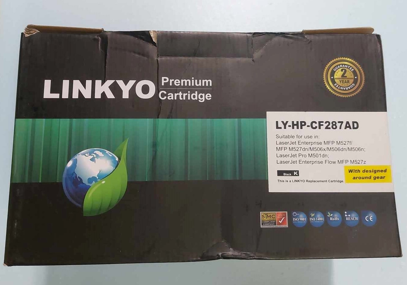 (2 Pack) LINKYO Compatible Black Toner Cartridge Replacement for HP 87A CF287A