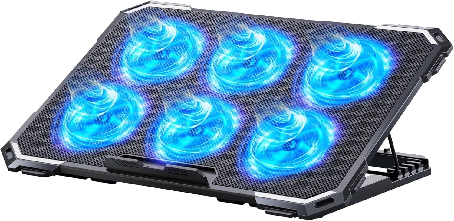 Base de enfriamiento para computadora portátil con 6 ventiladores de enfriamient