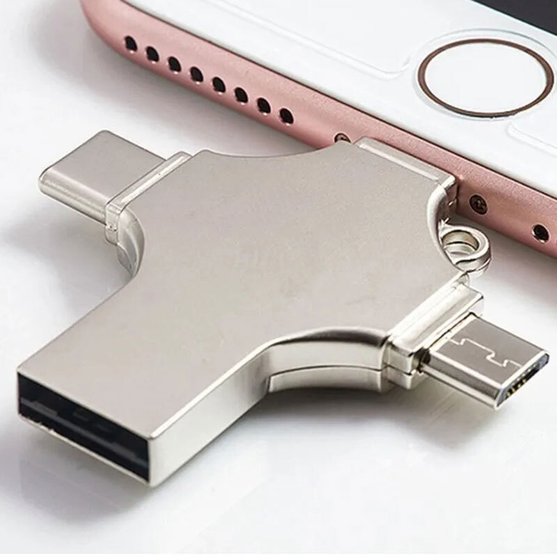 4IN1 USB Flash Drive 256GB Photo Memory Stick Type-c For i Phone Android PC Lot