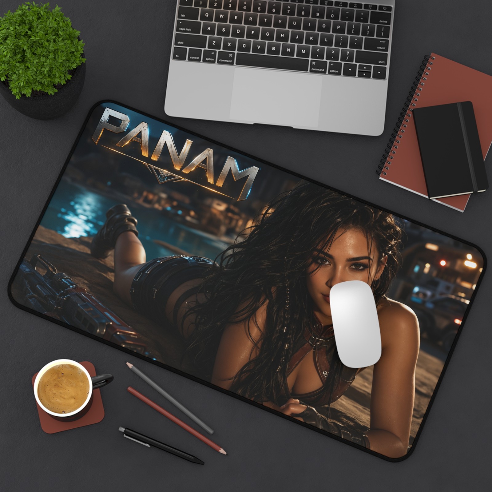 Panam Palmer Desk Mat, Large Gaming Mouse Pad, Cyberpunk Desk Decor