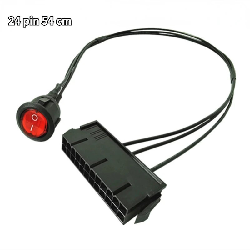 54cm Cable Copper Tin Wire 24-Pin Female ATX PSU PC Power Supply Starter T
