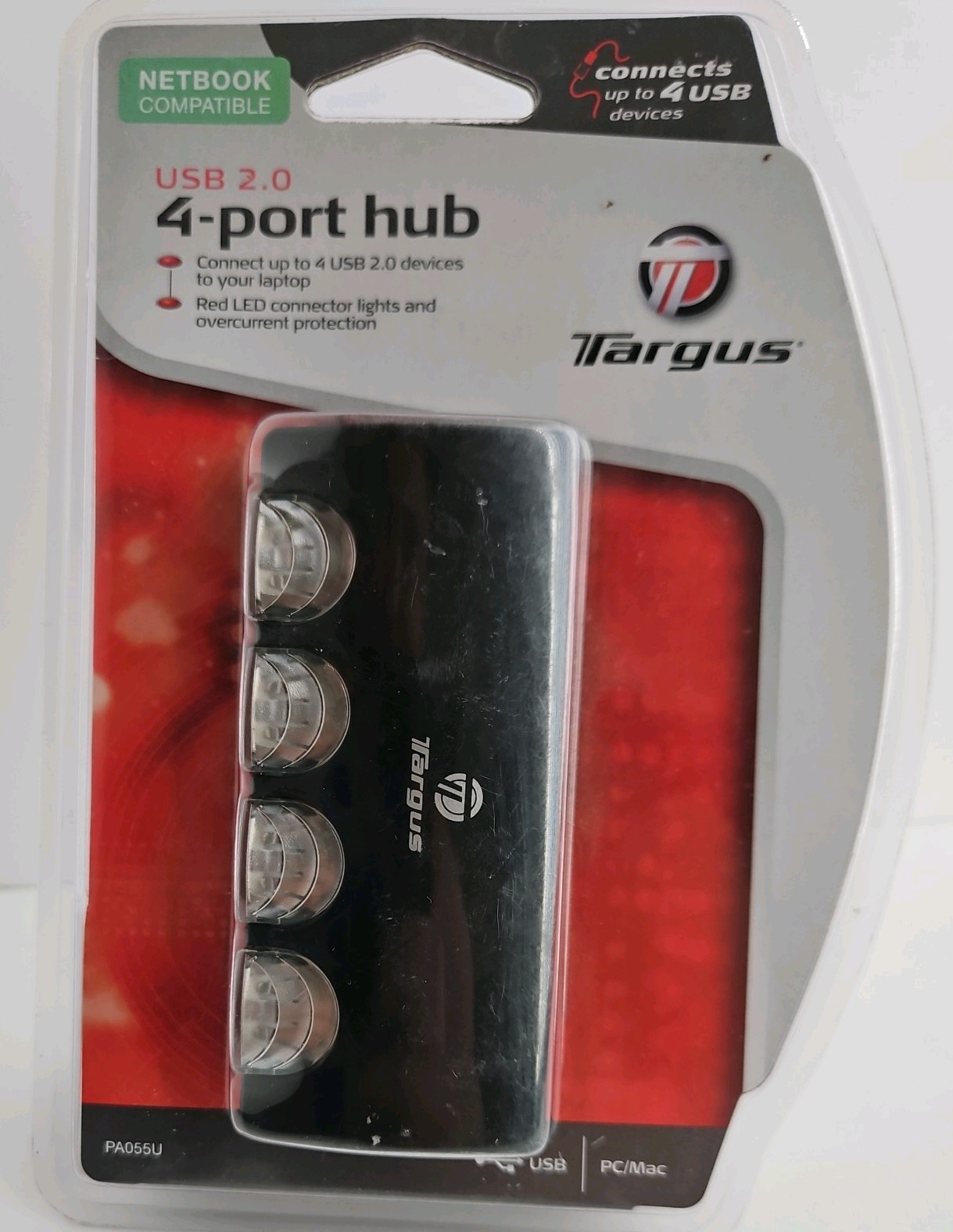 Targus PA055U 4-Port Plug & Play Compact Design PC/Mac/Laptop USB 2.0 Hub