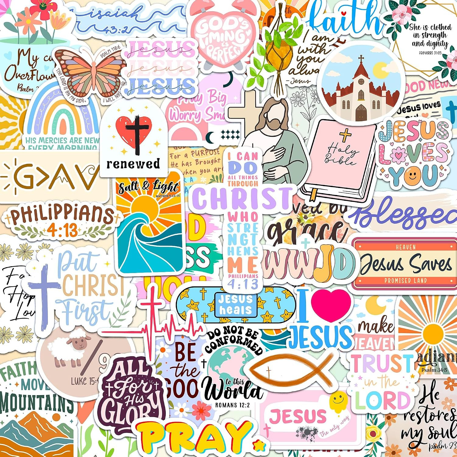 130Pcs God Is Greater Sticker Pack by  - Inspirational Christian Stickers, Bible