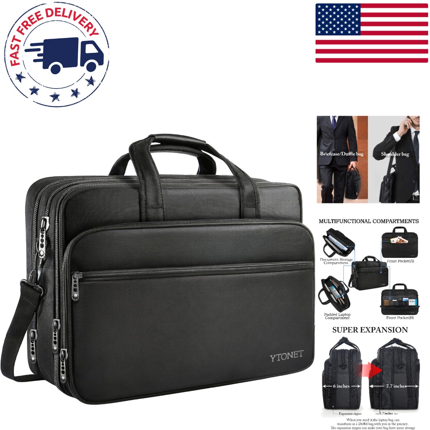 18-Inch Expandable Gaming Laptop Briefcase: Stylish & Spacious Travel Companion