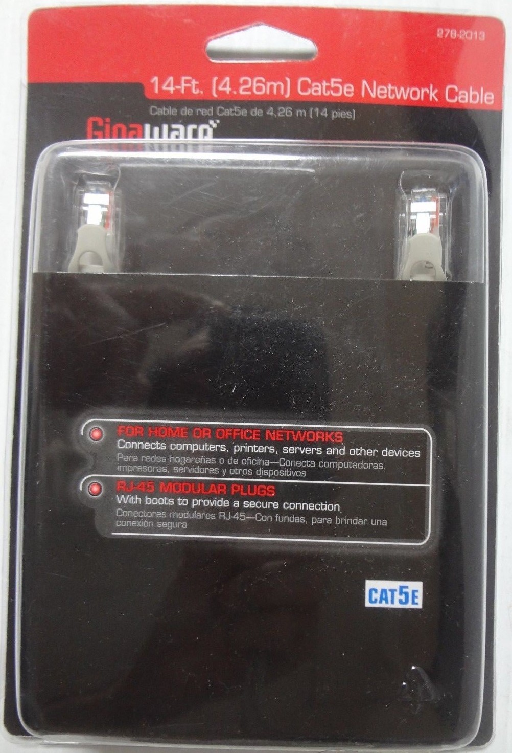 Gigaware 14 ft (4.26m) Cat5e Network Cable 278-2013  -10