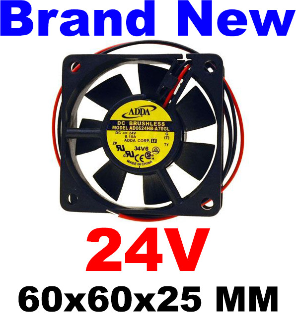 ADDA AD0624HB-A70GL 24V Fan High Speed 4500RPM 60MM Ball Bearing
