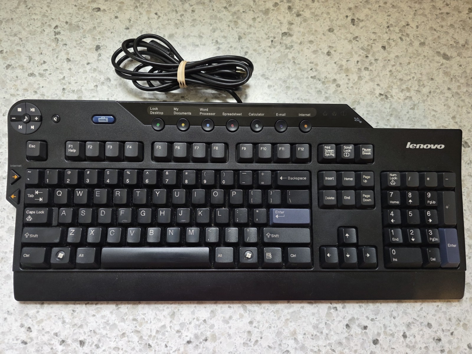 Lenovo SK-8815 Enhanced Performance USB Wired Desktop Keyboard P/N 41A4961