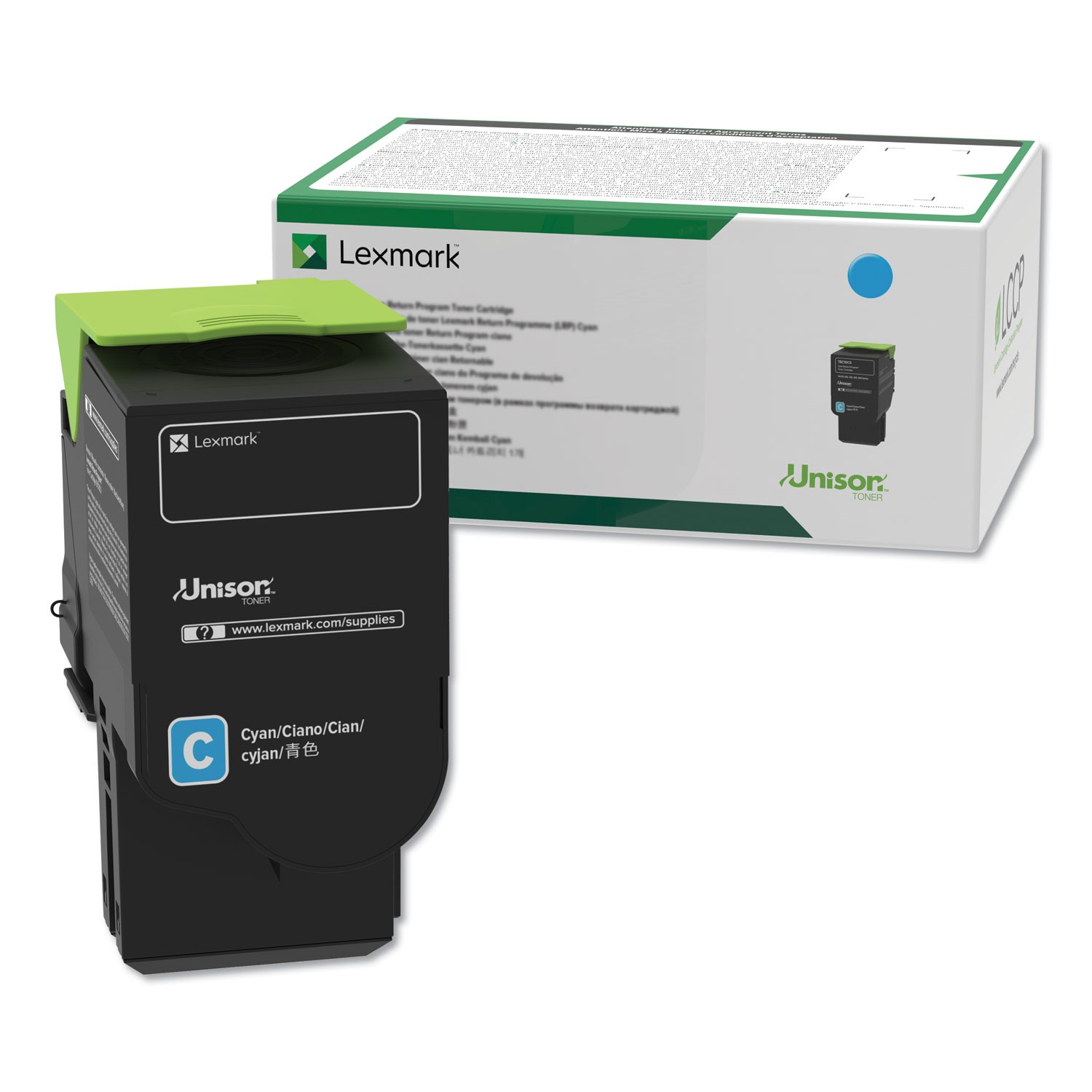 Lexmark 78C10C0 Return Program Toner, 1400 Page-Yield, Cyan