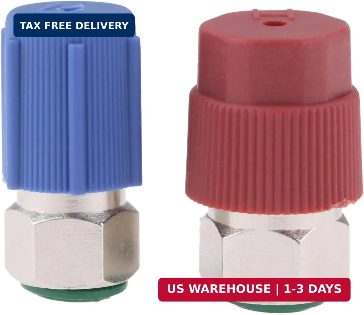 R12 to R134A Adapter, R12 R22 to R134A High/Low Fitting Port Retrofit 1/4'' to 7
