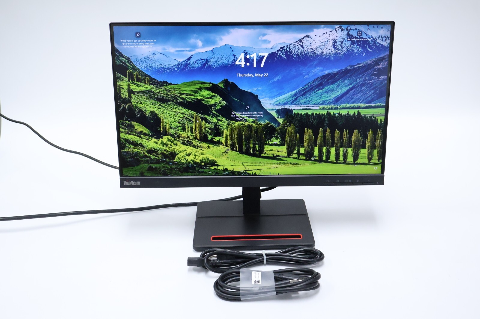 Lenovo ThinkVision S22e-20 22" Full HD LCD Monitor W/ Stand, DP, Power Cab.