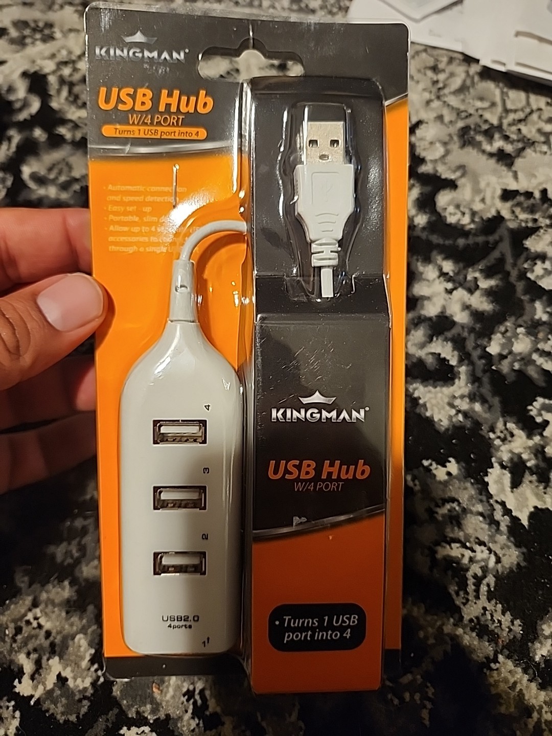 White USB 2.0 Hi-Speed 4-Port Splitter Hub For PC Notebook