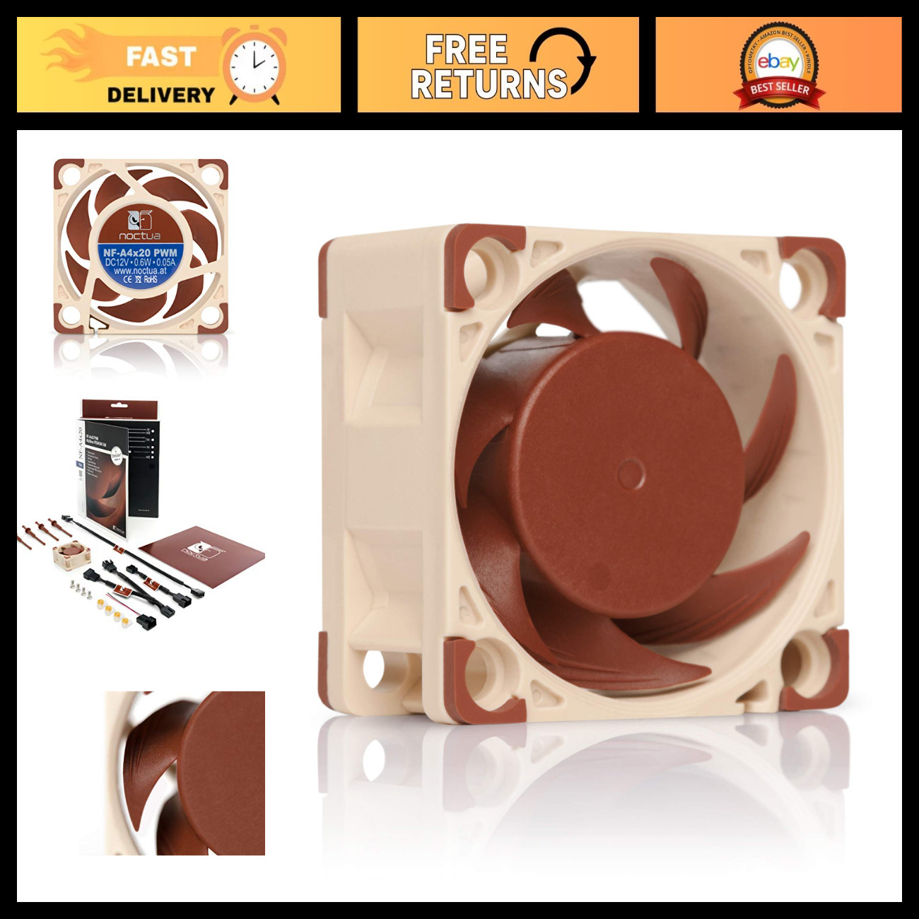 High-Performance 40mm PWM Quiet Cooling Fan for PC, Raspberry Pi, and More