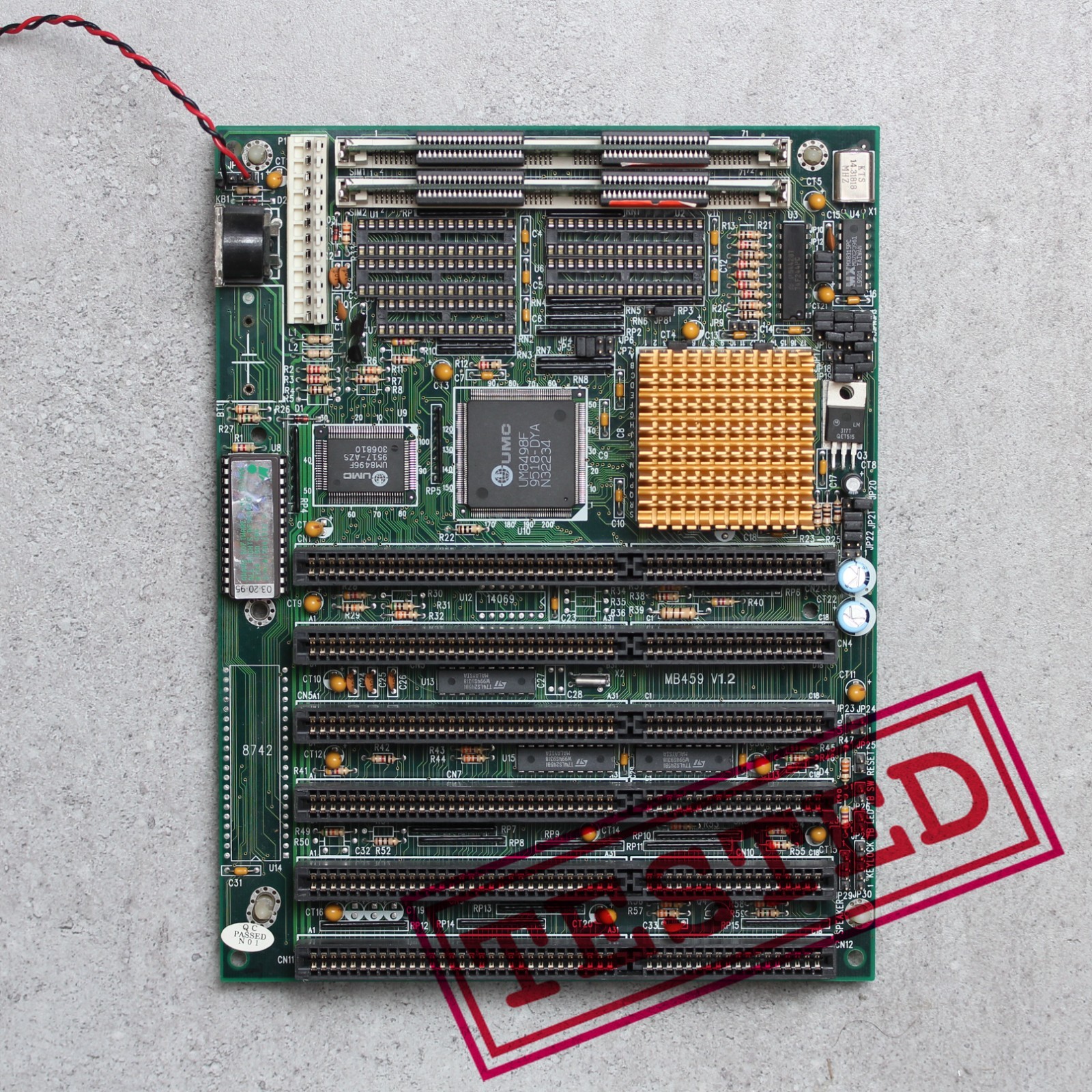 Socket 3 MoBo PowerTech MB459 V1.2 with CPU IBM486DX2 66MHz, 16MB RAM & Heatsink