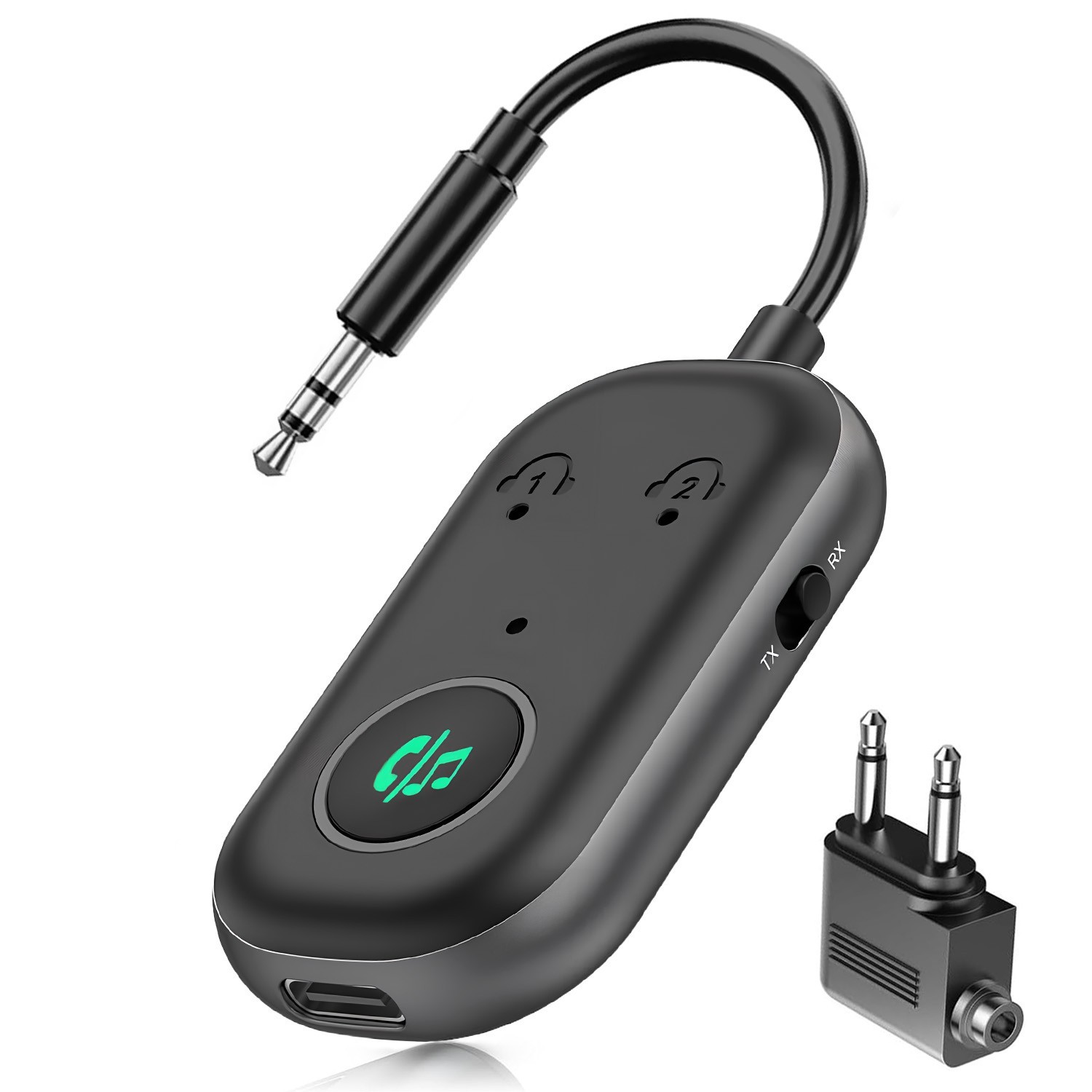 Wireless Bluetooth 5.3 Transmitter Receiver Adapter 3.5MM Jack Dual Connection