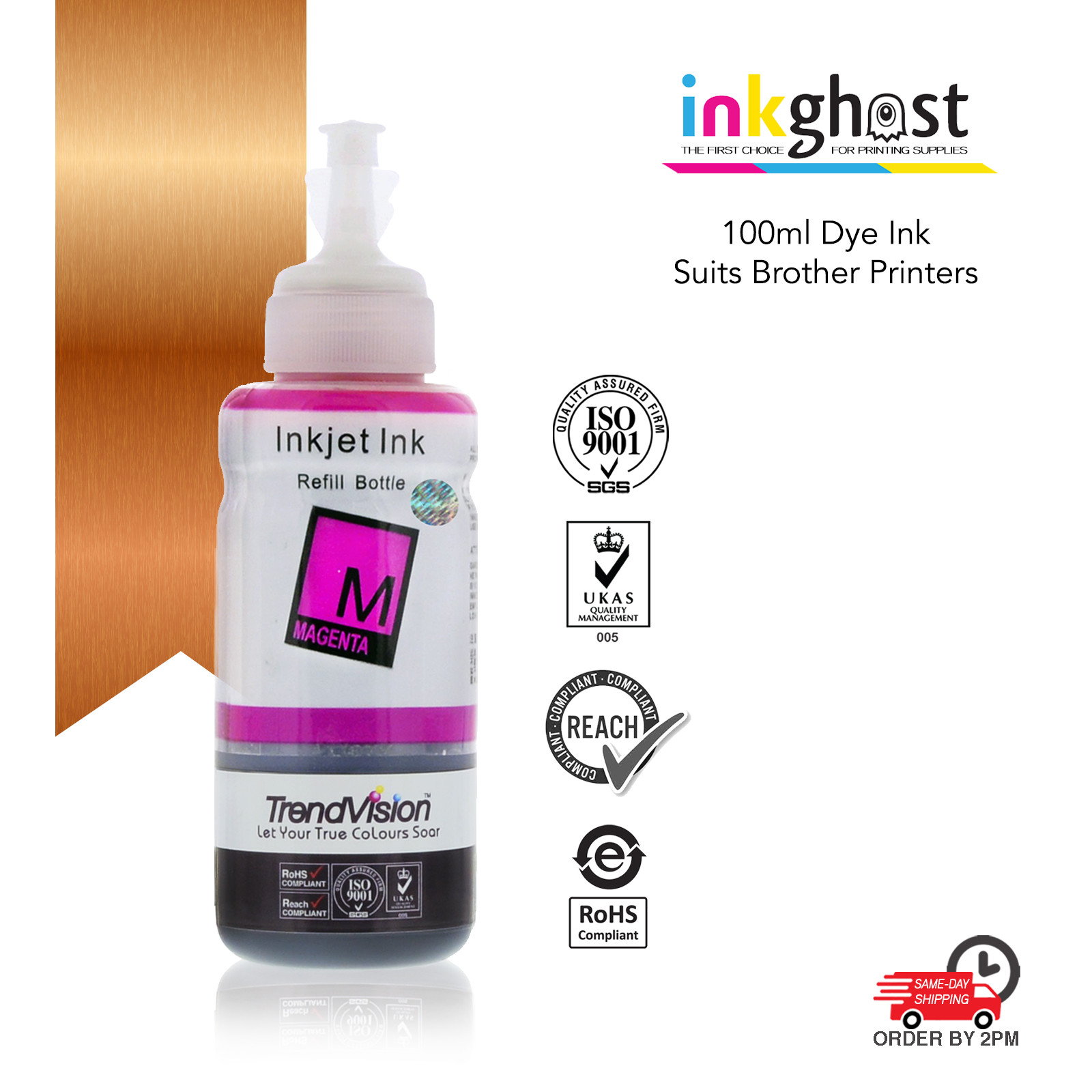Magenta 100ml Trend Ink Compatible with Brother LC133 LC233 Cartridge LC233M CIS