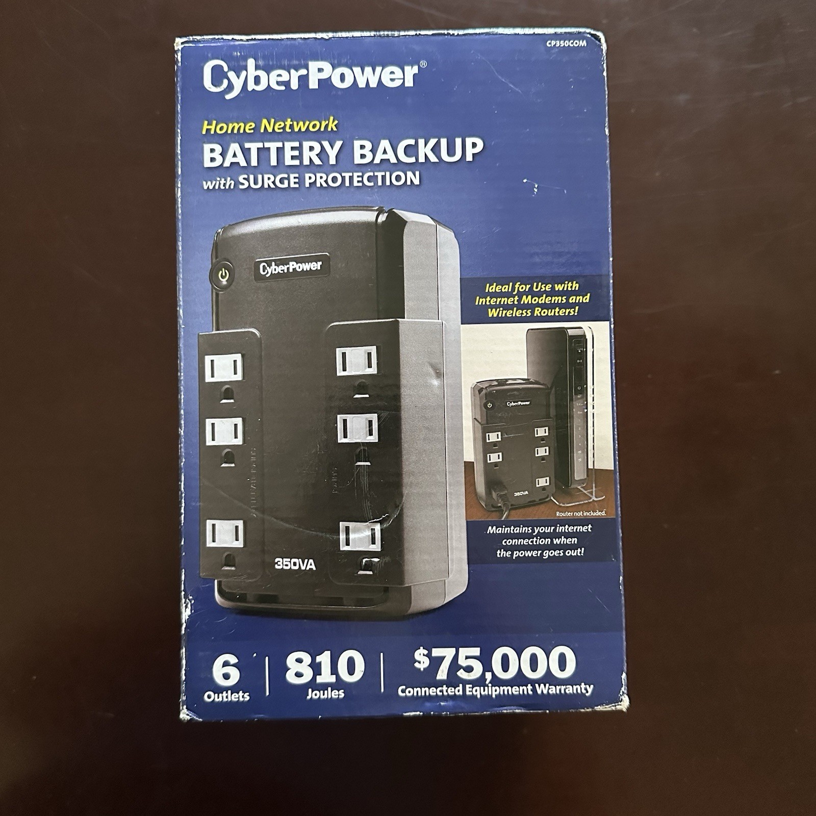 CyberPower CP350COM 350VA 255W Standby Compact UPS System with 6 Outlets
