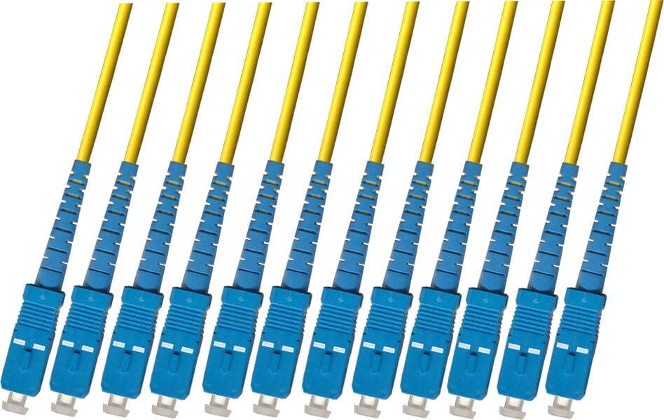 Direct Burial Outdoor SC 12 Strand Fiber Optic Cable Singlemode 9/125 100M