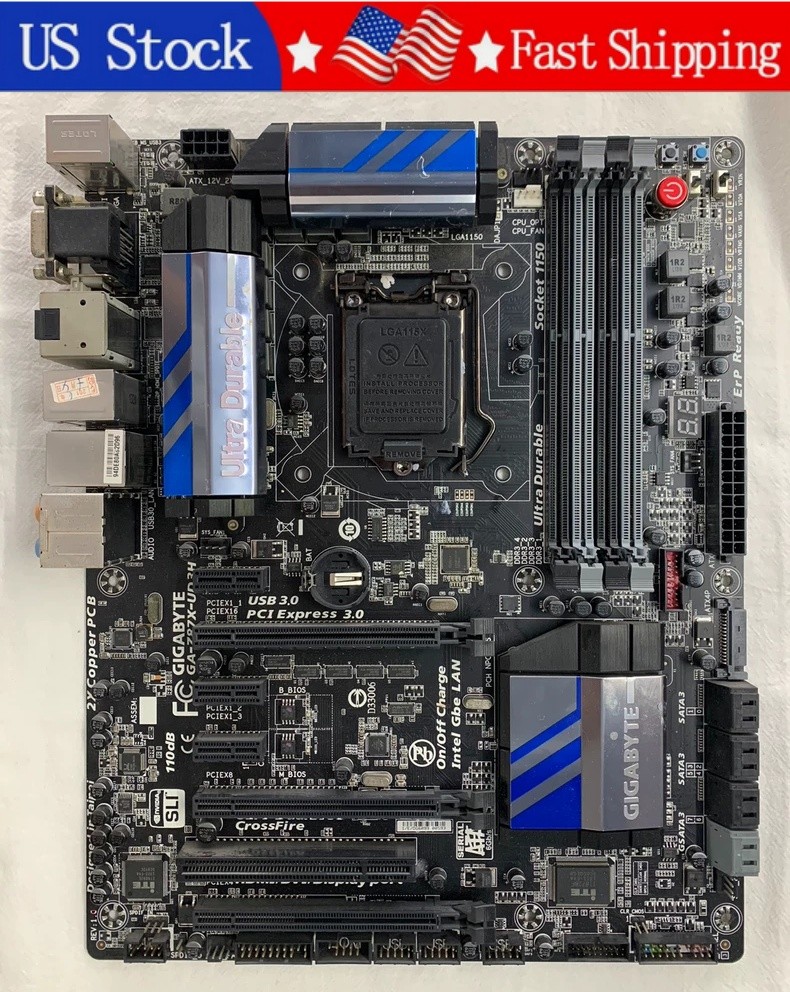 Used Gigabyte GA-Z87X-UD3H LGA1150 Intel Z87 ATX DDR3 Motherboard HDMI USB3.0