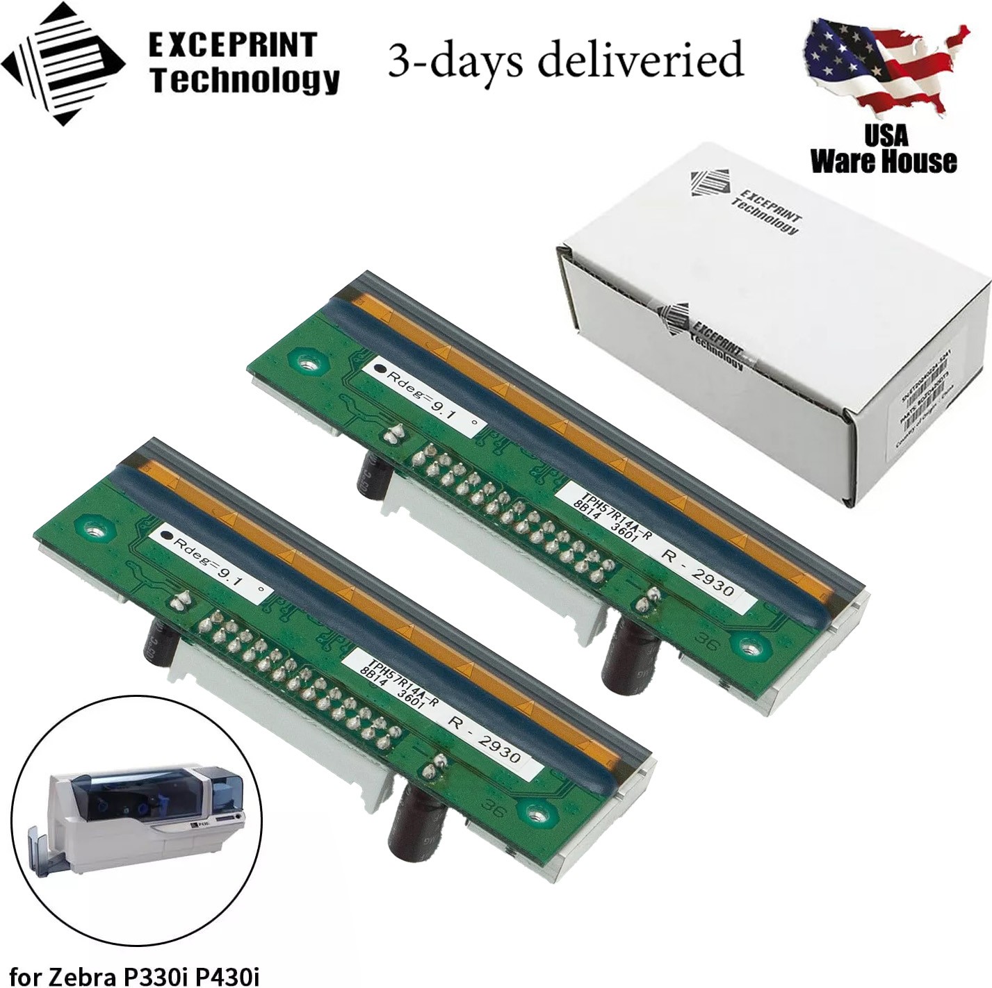 ✅ 2pcs Printhead for Zebra P330i P430i ID Card Printer 305dpi 105912G-346A New ✅