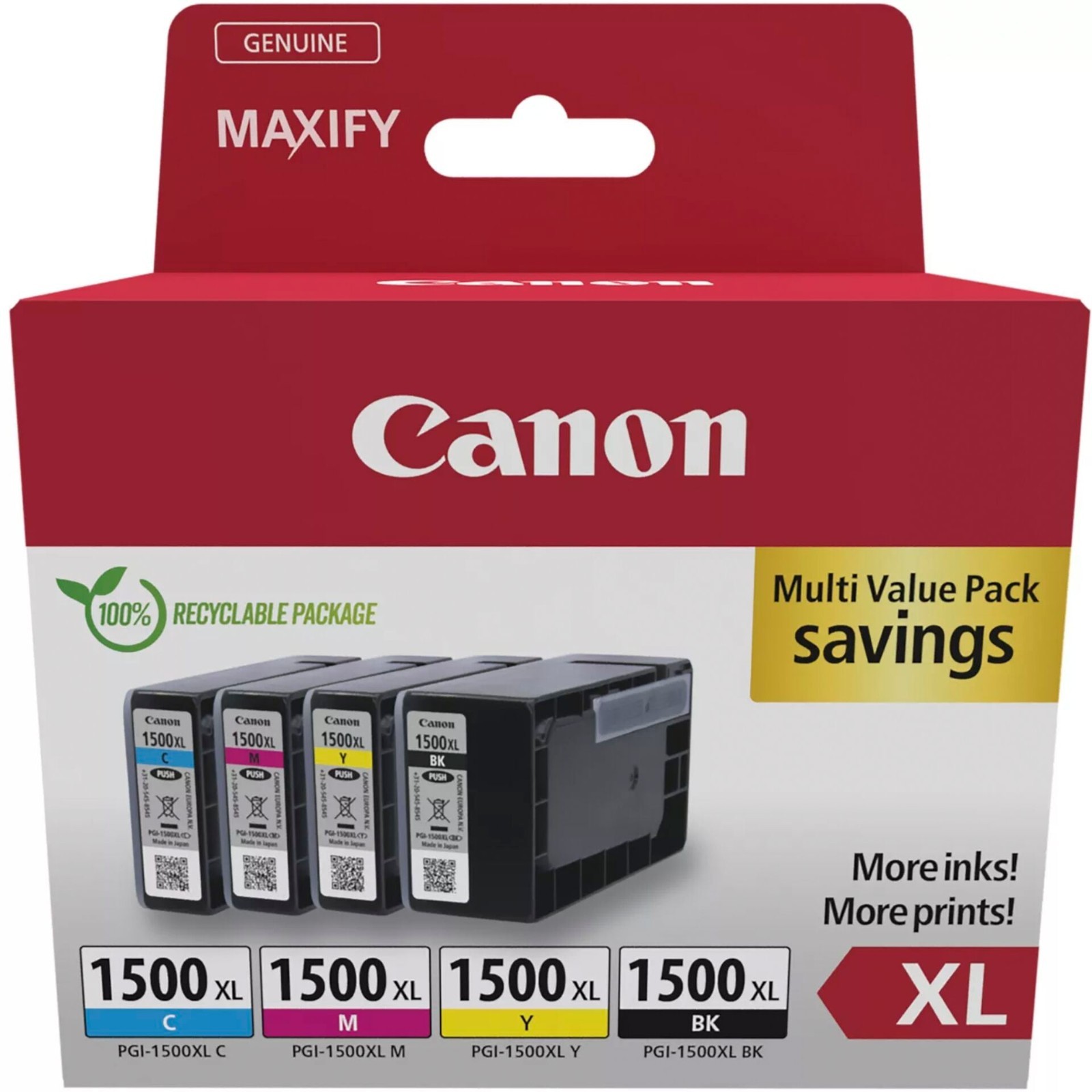 Original Canon PGI-1500XL Multipack Ink Cartridges for Maxify