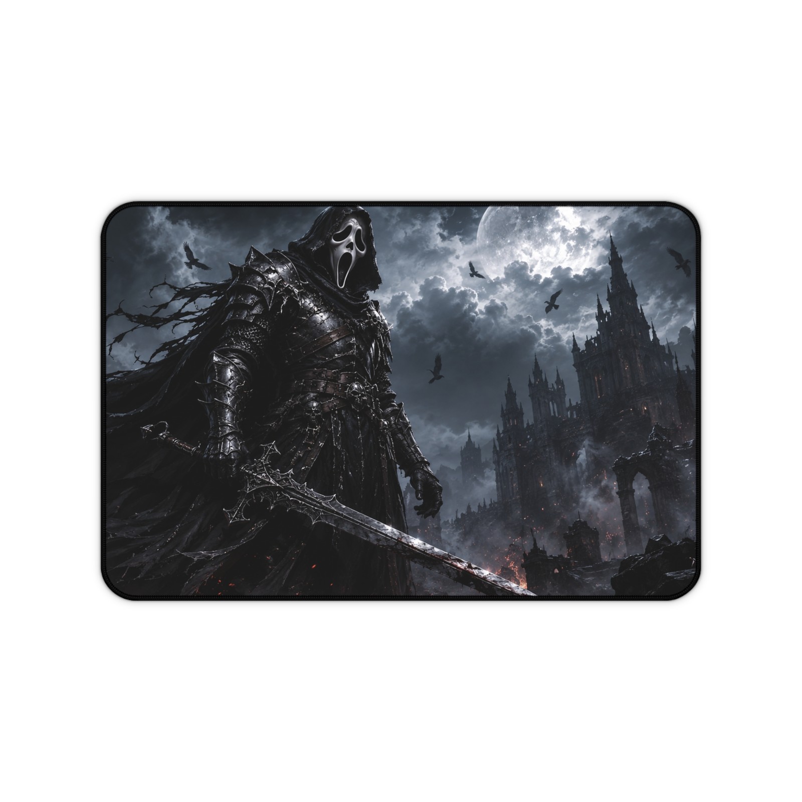 Dark Knight Ghosty desk mat | Gothic Castle, Horror Gaming Mousepad