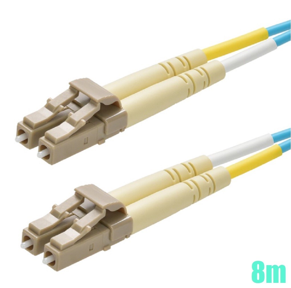 8m LC-LC 10 Gigabit Duplex 50/125 Multimode Fiber Optic Cable Cord OM3 Aqua