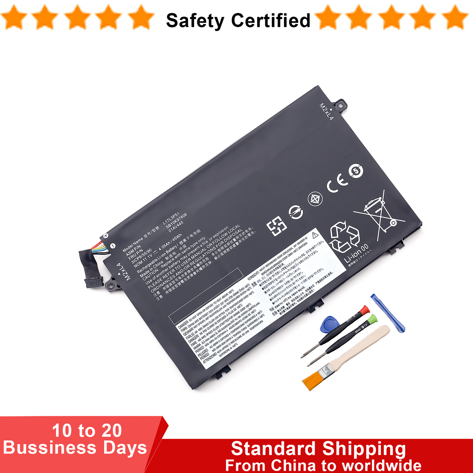 L17L3P51 L17C3P51 01AV445 Battery For Lenovo ThinkPad E480 E485 E580 E490 E495