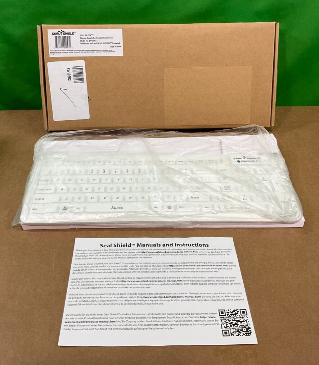 Seal Shield Seal Glow2 SW106G2 Wired Keyboard White ✅❤️️✅❤️ NEW Sealed