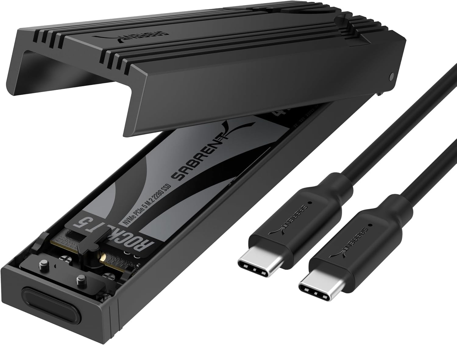 SABRENT USB-C NVMe Enclosure & Reader, M.2 PCIe 10Gbps Only, CHARCOAL