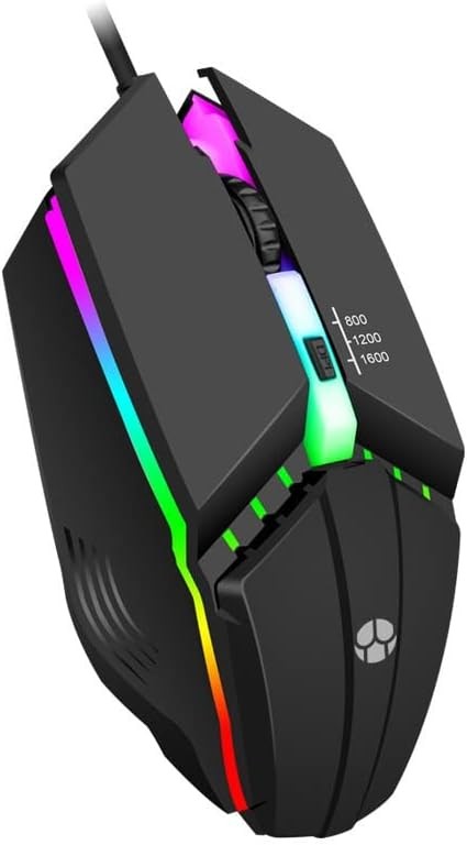 Guiheng Wired Gaming Mouse, Optical USB Mice for Laptop/Desktop, 800 to Black 
