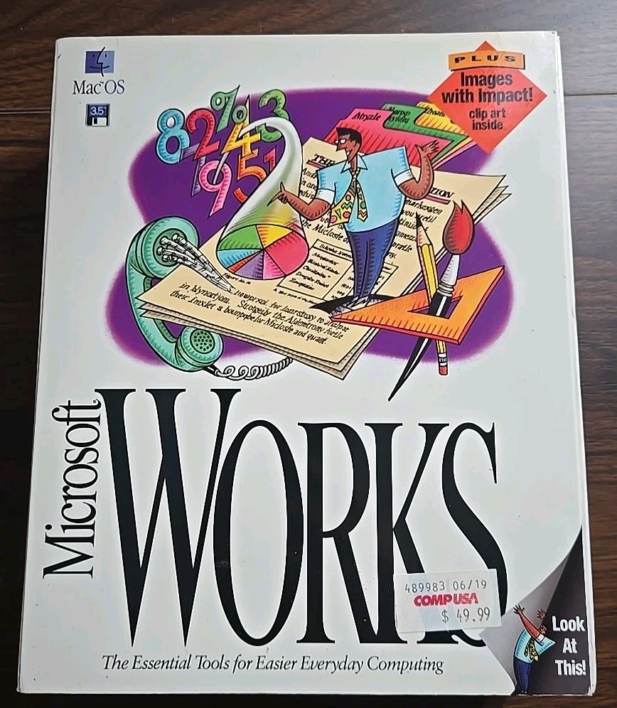 Vintage Microsoft Works 4.0 for Mac OS - (1995) NEW SEALED