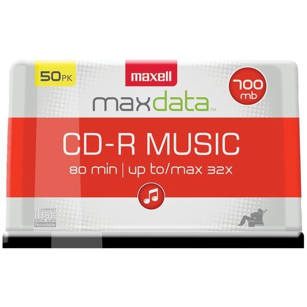 Maxell 625156 - CDR80MU50PK MaxData CD-R Music 32x 80-Minute Blank Discs on