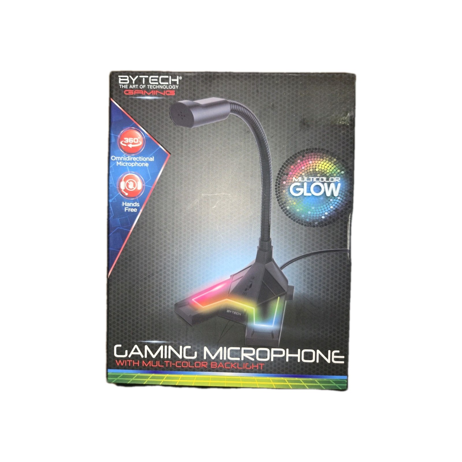 New Bytech Adjustable Gaming microphone - new- Multi Color Backlight Hands Free