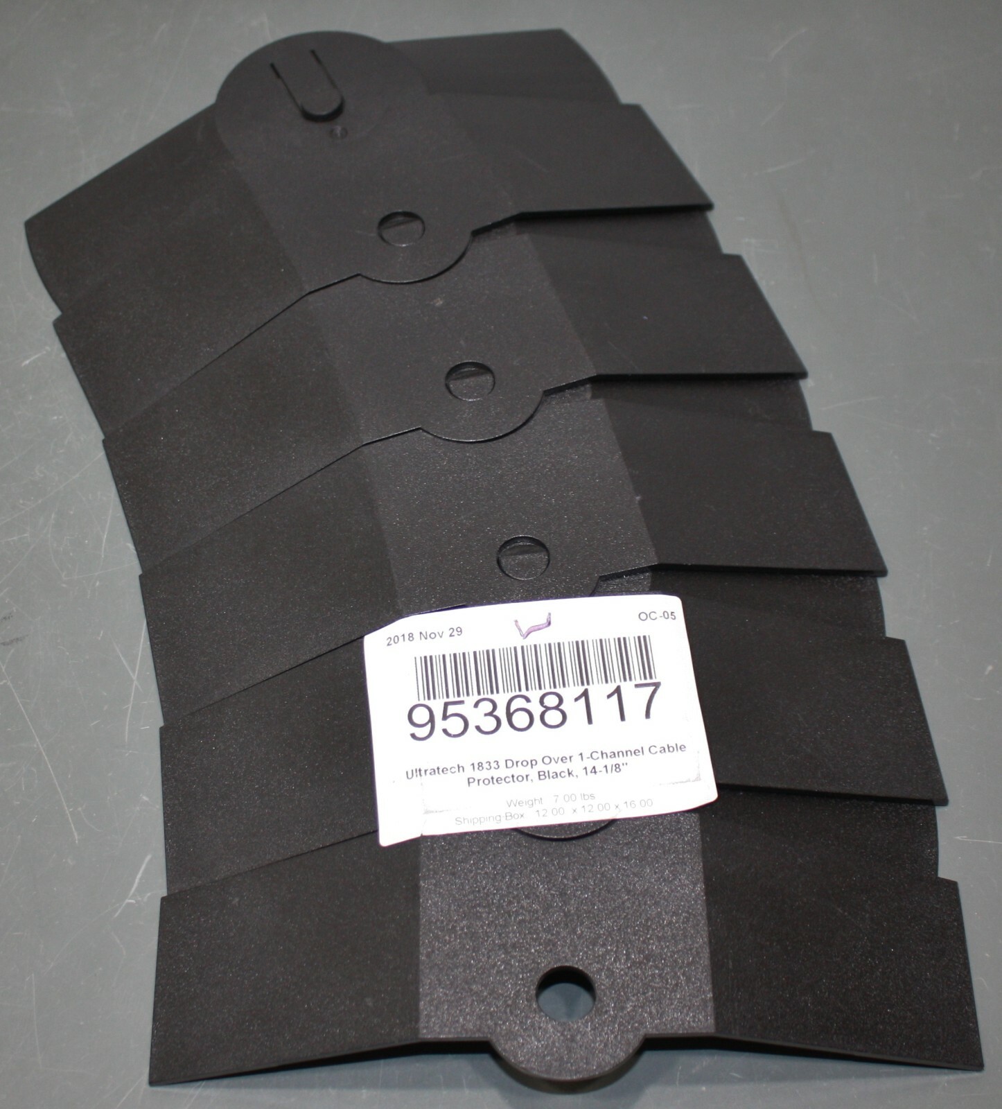 UltraTech Ultra-Sidewinder Drop-Over Cable Protector 1833, 14" L, 1 Channel, ABS