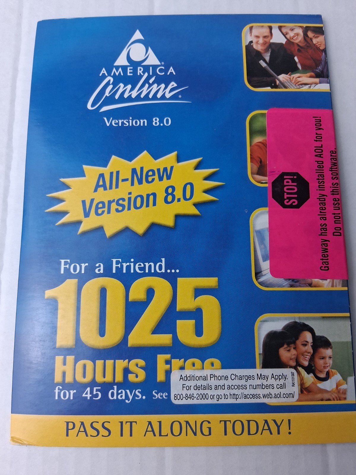 SEALED America Online Version 8.0 1025 Hour 45 Day Trial Disc For Vintage PC