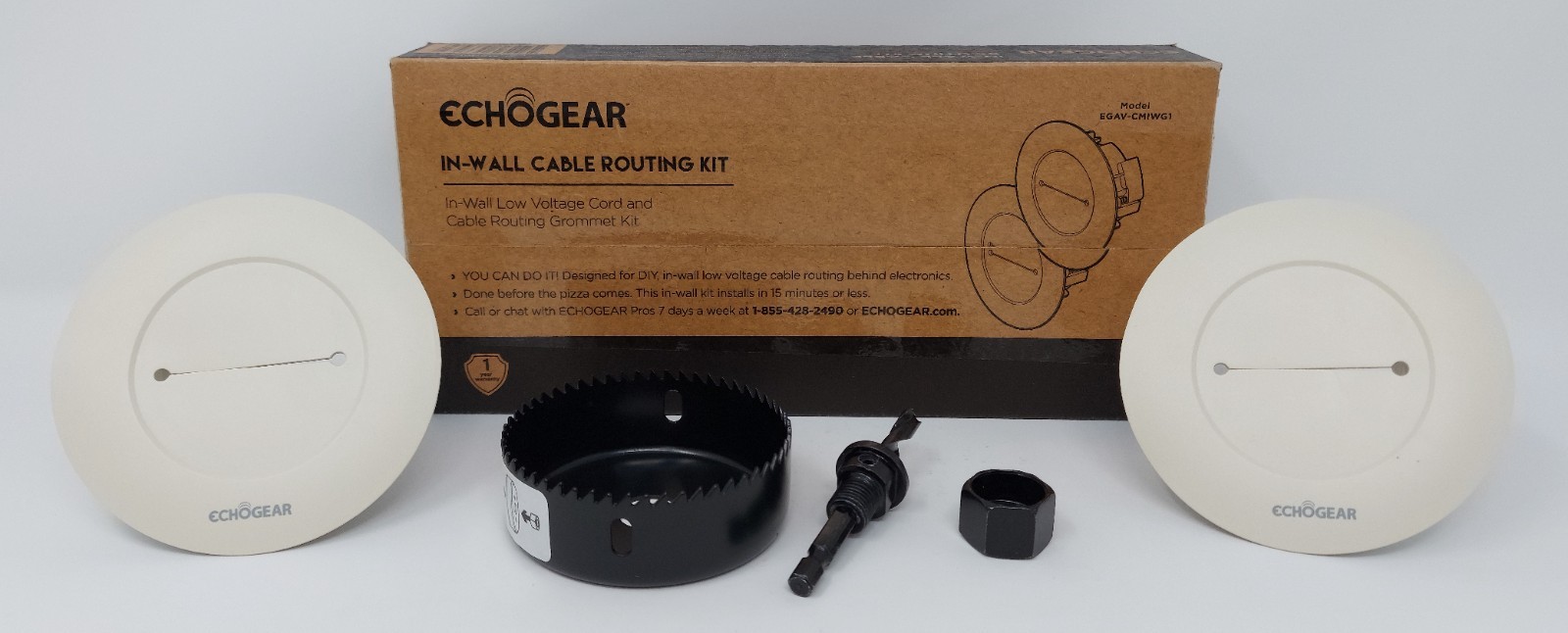 ECHOGEAR In-Wall Cable Routing Kit EGAV-CMIWG1 Low Voltage Grommet White