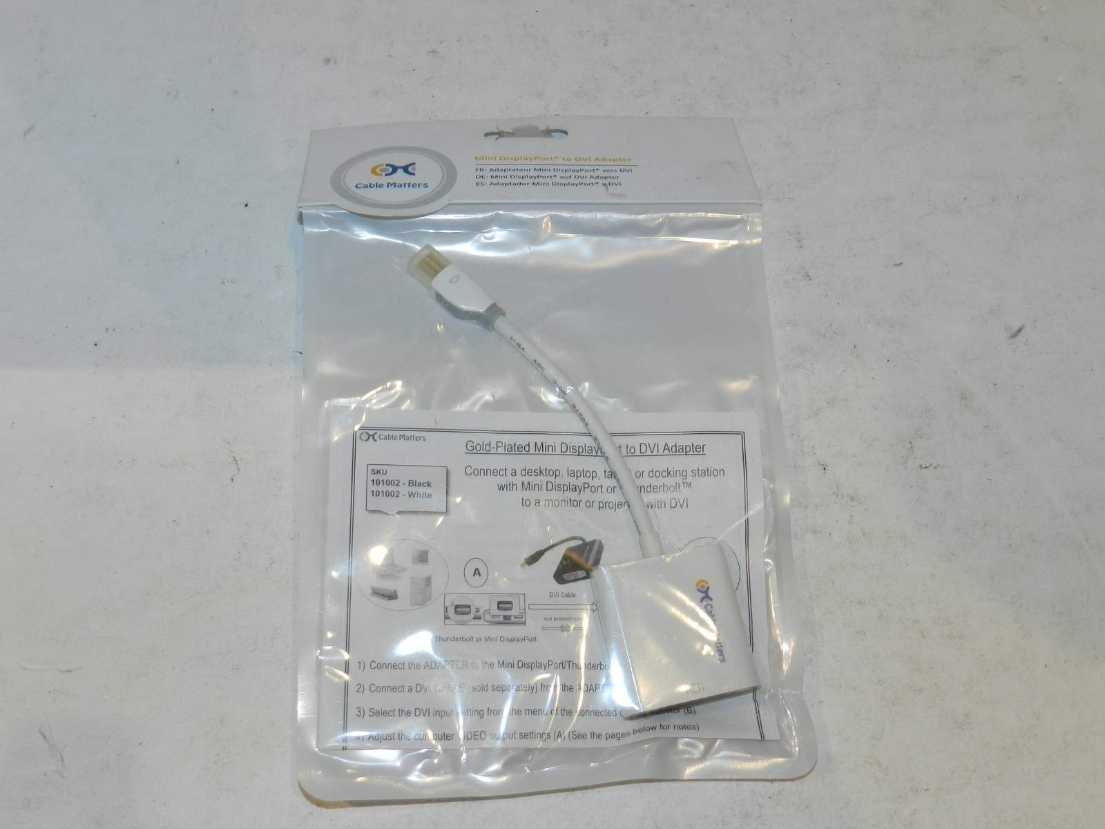 Cable Matters Gold Plated Active Mini DisplayPort to DVI Adapter NEW SEALED