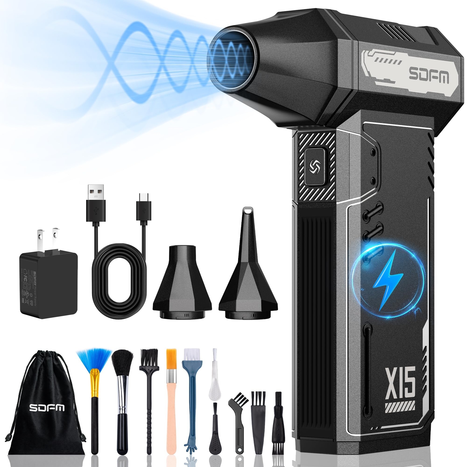 SDFM Compressed Air Duster - 180,000 RPM Electric Air Duster - with Brushless...