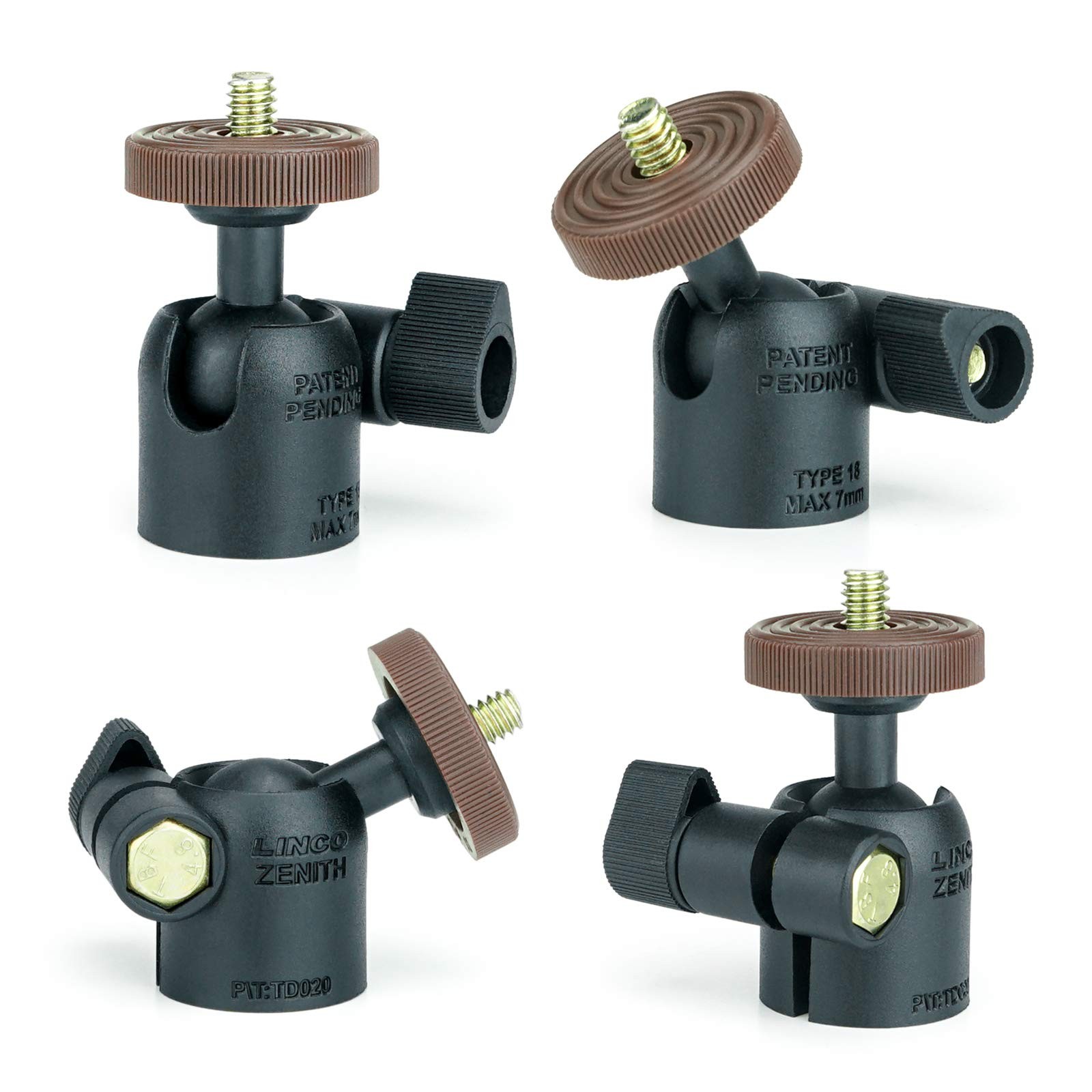 4 Packs LINCO Lincostore 1/4" Swivel Mini Ball 5.5cm High, Black and Brown 