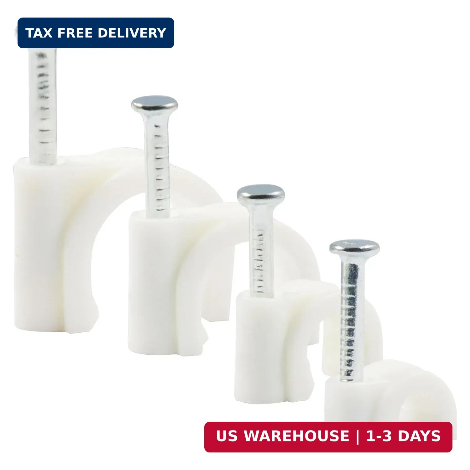 Cable Clips Set, 400 Pcs, White