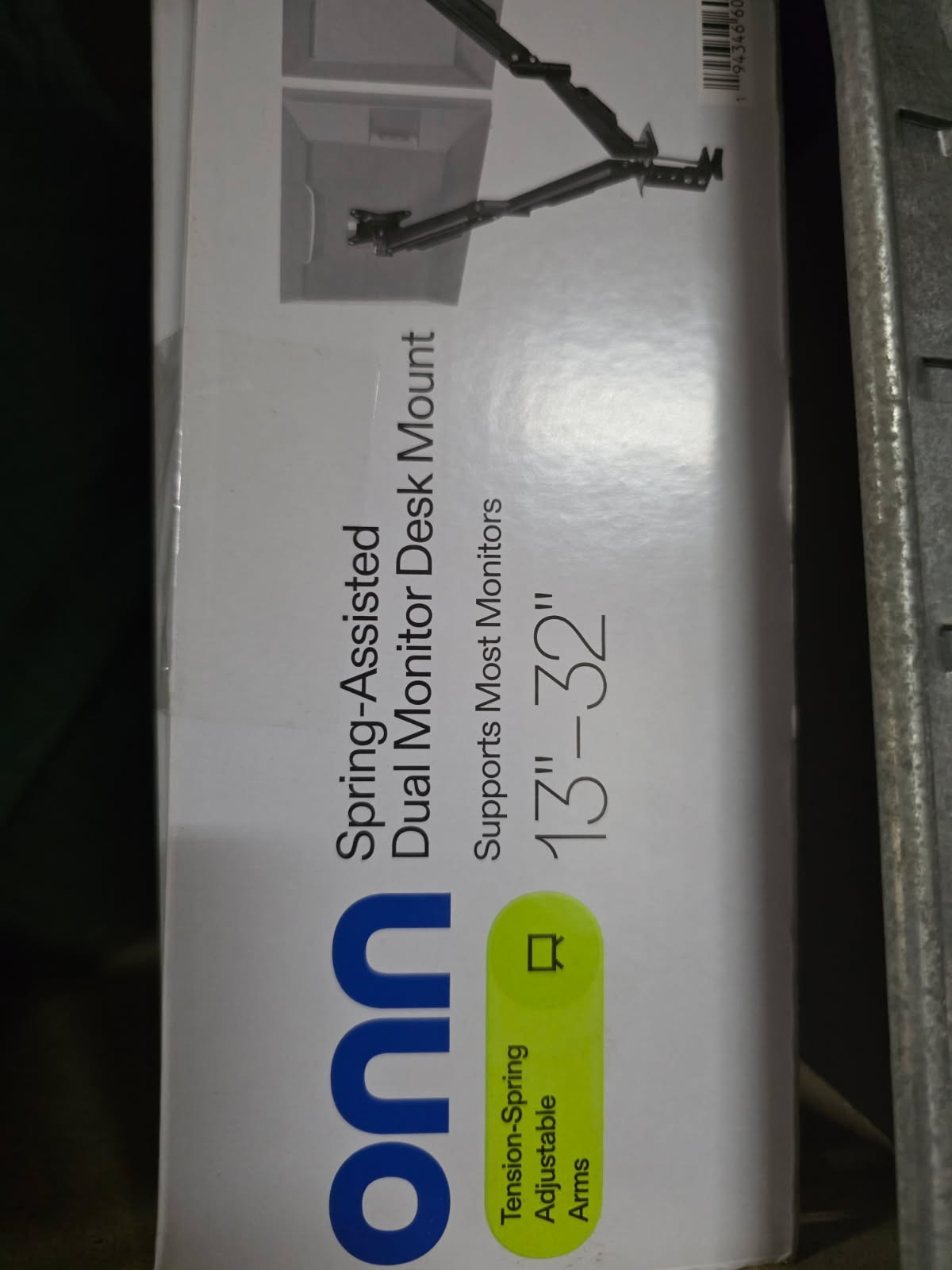 NIB onn Spring-Assisted Dual Monitor Desk Mount 13”-32” Supports Most Monitors
