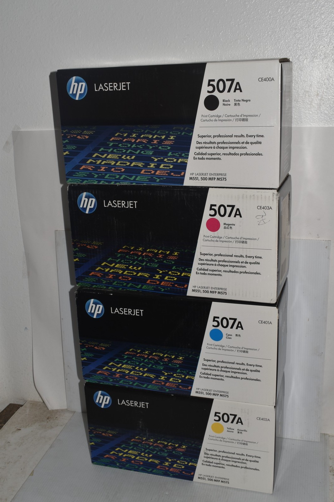 HP 507A Toner Cartridge Set Color LaserJet CE400A CE401A CE402A CE403A (#3849)