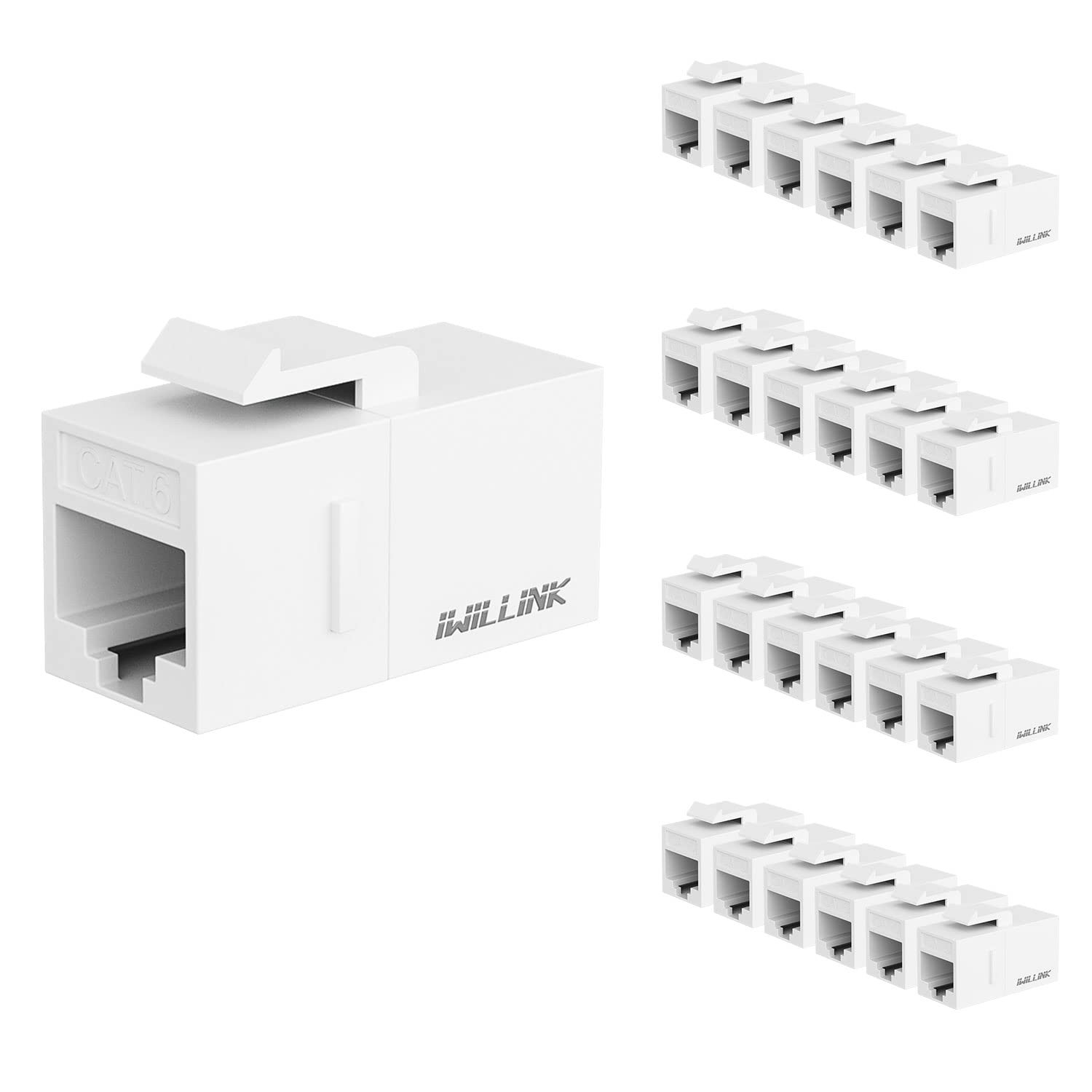 UL Listed 25-Pack RJ45 CAT6 Keystone Coupler Female to Female Insert Coupler ...