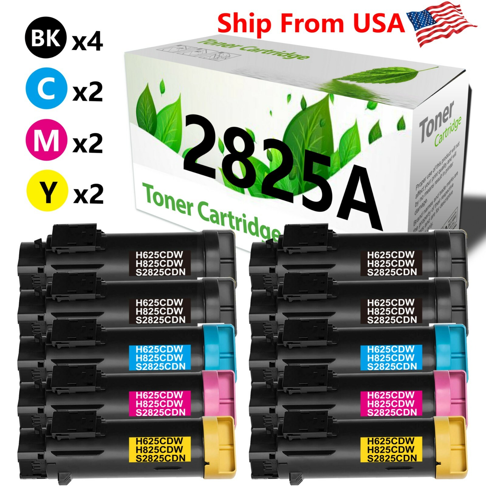 10PK toner replace for DELL 2825A H825cdw H825 Printer