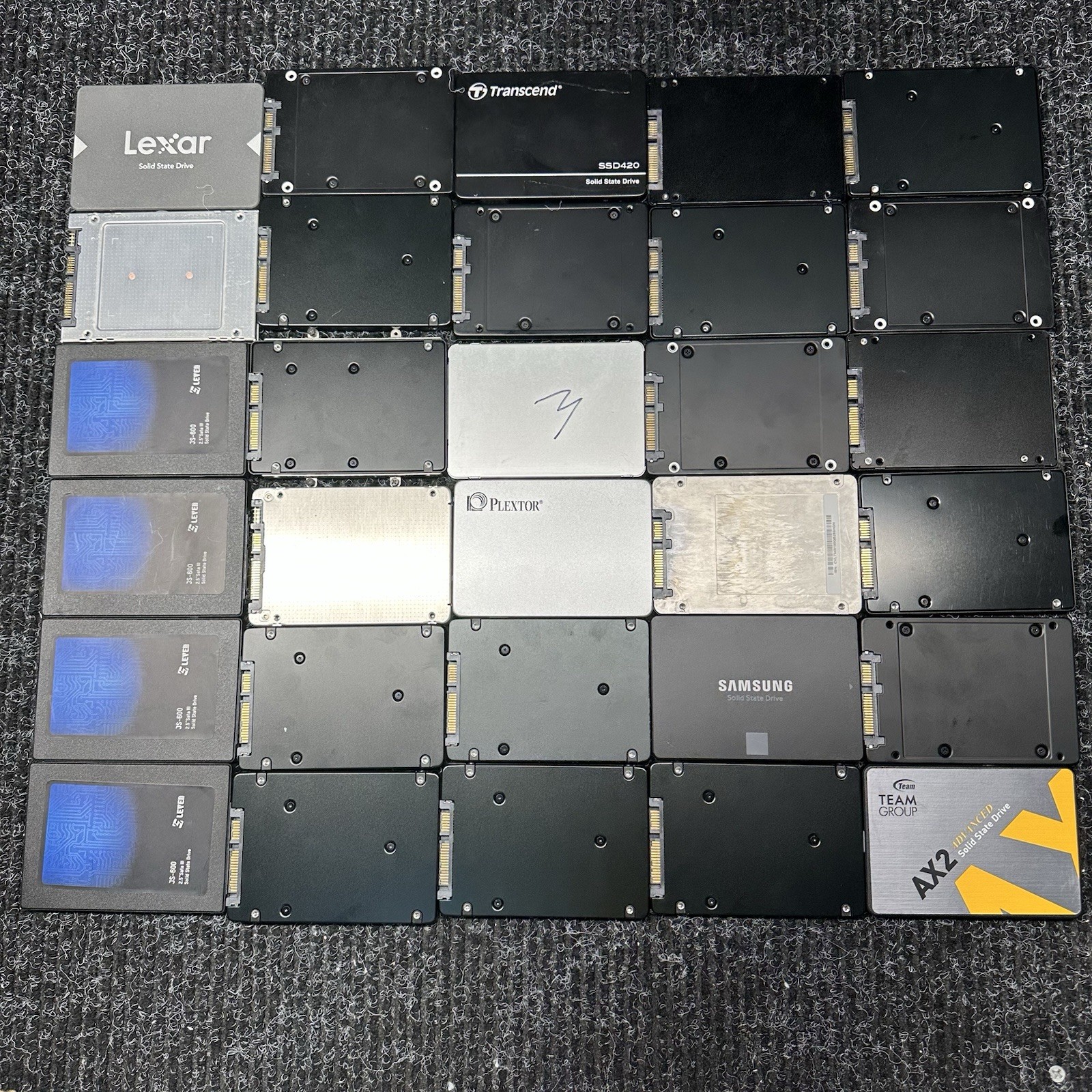 LOT OF 30 256GB Internal SSD SATA 2.5” Inch 86%+ Good Health TESTED Mixed*READ*