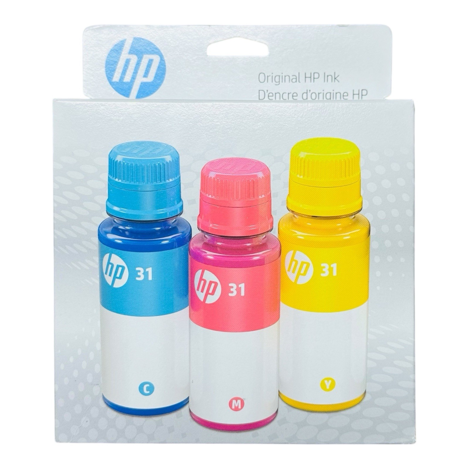 HP 31 Cyan Magenta Yellow Ink Bottles 3 Pack Combo Genuine Exp. 2026