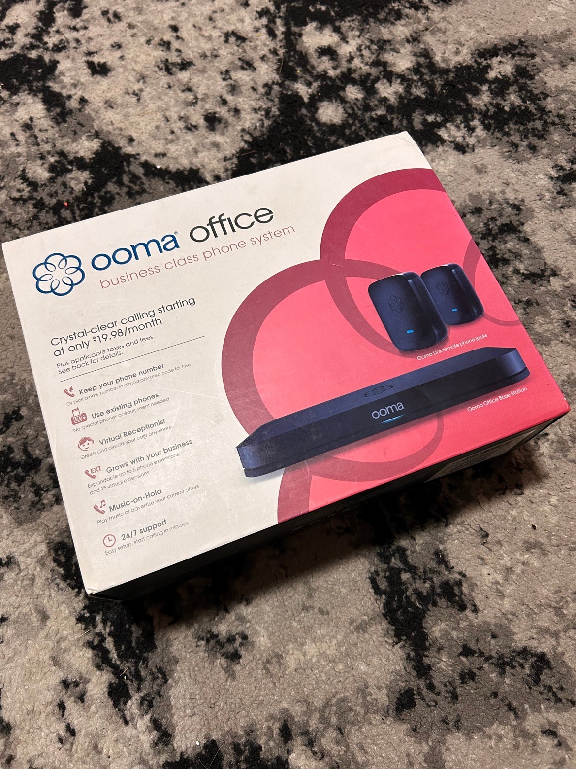 Ooma Office Business Phone System Base Station + 2 Linx New Sealed
